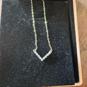 Gold Necklace with Diamond Accents